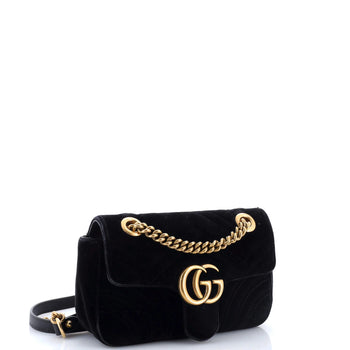 Gucci Gg Marmont Flap Bag Matelasse Velvet Mini