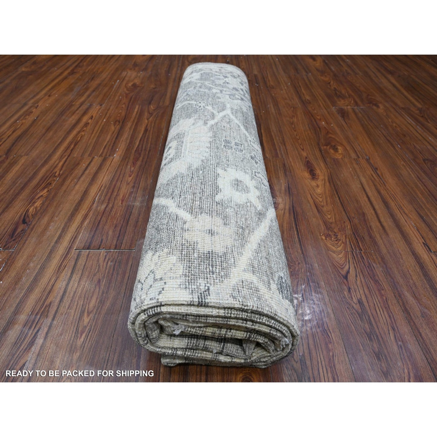 8'1"X9'9" Agreeable Gray Wool Weft Angora Oushak Oriental Rug