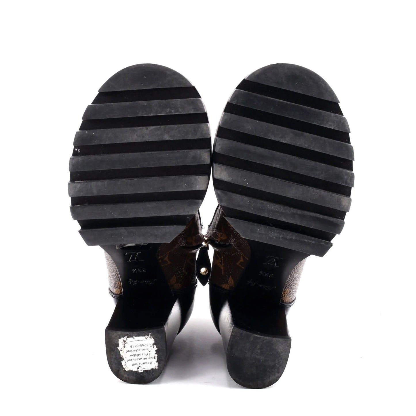 Louis Vuitton Women'S Star Trail Ankle Boots Monogram Canvas With Patent