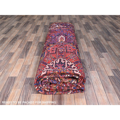 10'X12'9" Goji Berry Red 100% Wool Tribal Weaving Vintage Oriental Rug