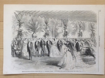 Paris Exposition Universelle 1867 Russian Embassy Ball With Sovereigns Engraving