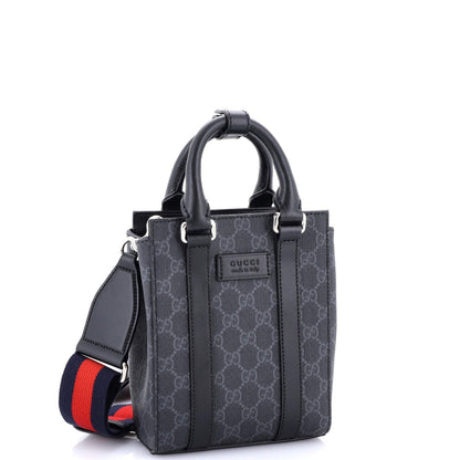 Gucci Convertible Web Open Tote Gg Coated Canvas Mini