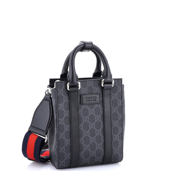 Gucci Convertible Web Open Tote Gg Coated Canvas Mini