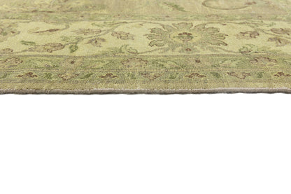 Hand-Knotted Wool Oriental Rug Large Distressed