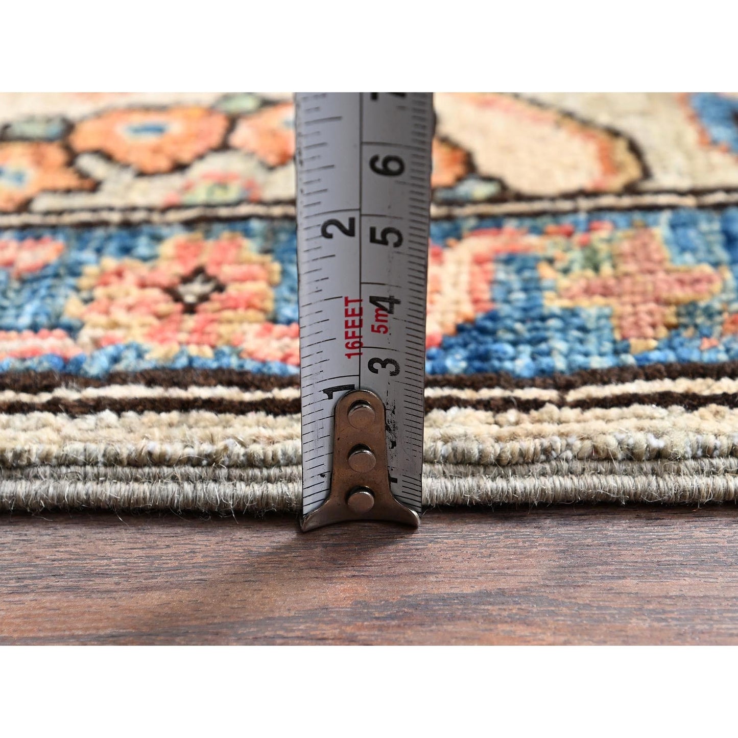 2'10"X12' Light Green Heris All Over Design Wool Hand Knotted Runner Rug