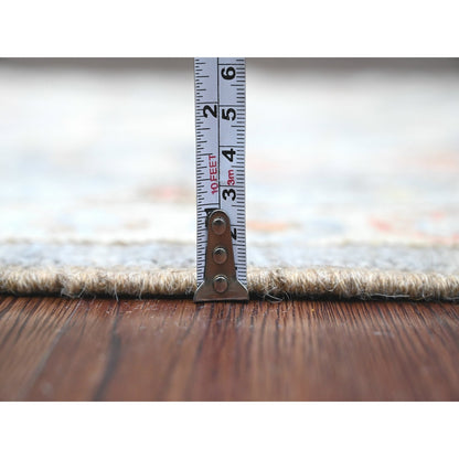 3'X11'6" Gray Anatolian Village Design Hand Knotted Pure Wool Runner Rug