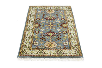 Hand-knotted gray floral chobi rug oriental farmhouse decor carpet