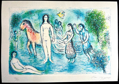 Marc Chagall Lithograph Coa Signed Hand Numbered Crayon Limited Museum