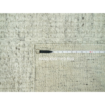 10'3"X10'3" Edgecomb Gray Flat Weave Pure Wool Cord Hand Woven Square Rug