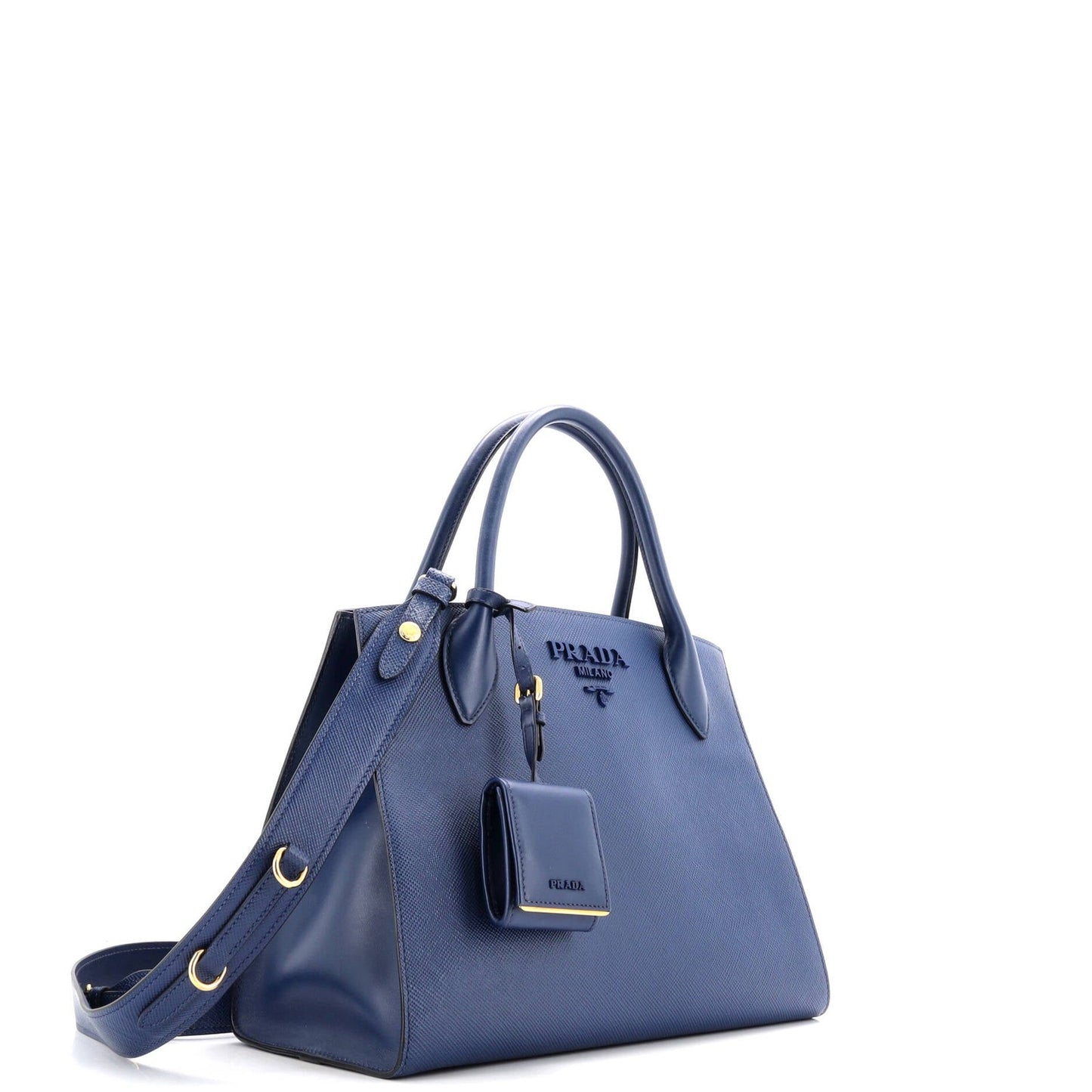 Prada Monochrome Tote Saffiano With City Calf Medium