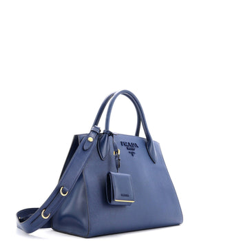 Prada Monochrome Tote Saffiano With City Calf Medium
