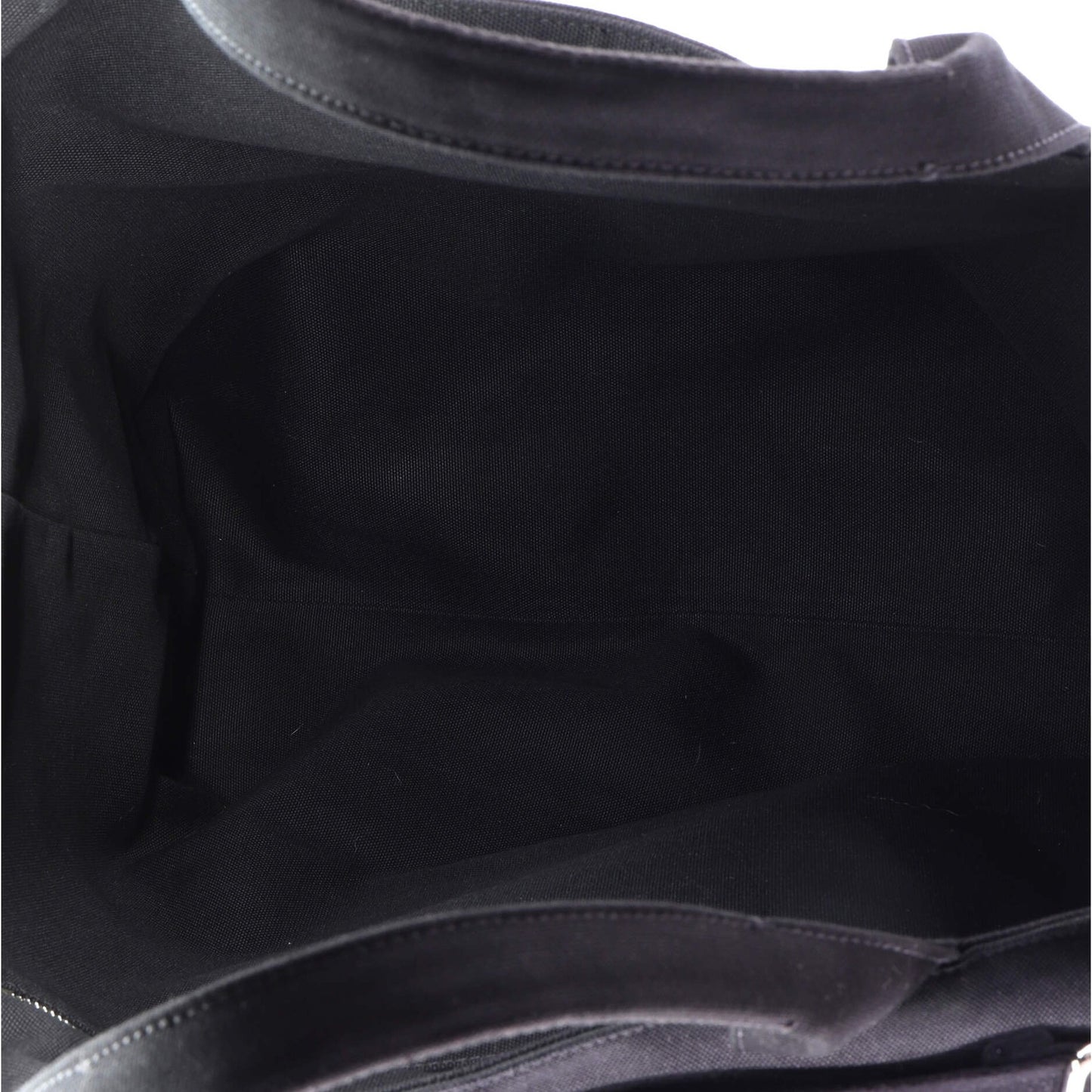 Prada Embossed Triangle Logo Convertible Tote Canvas Large