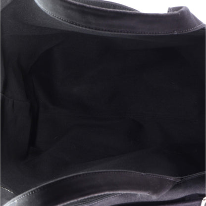 Prada Embossed Triangle Logo Convertible Tote Canvas Large