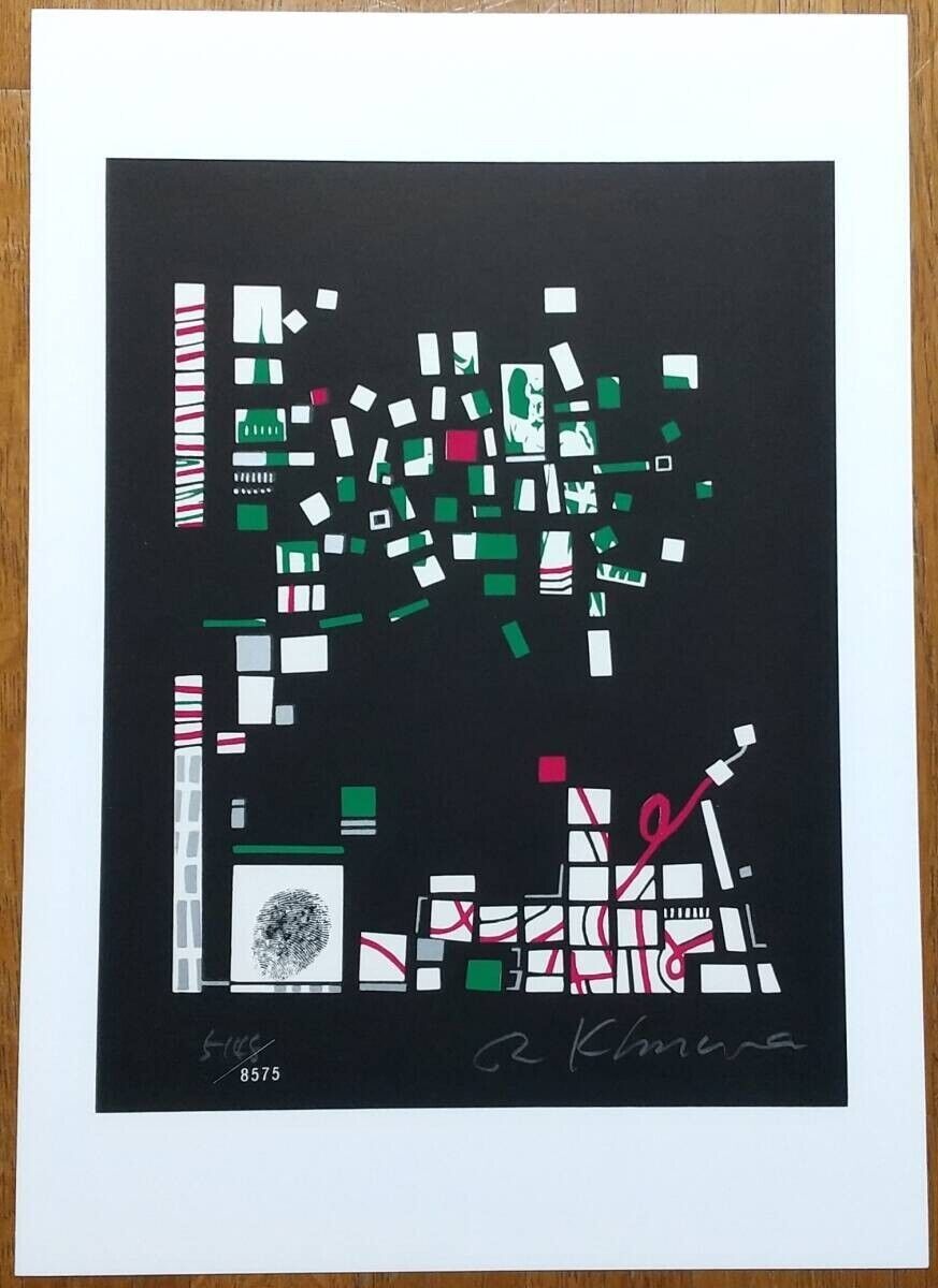 Risaburo Kimura Signed Original Serigraph Screenprint City-63 Framed