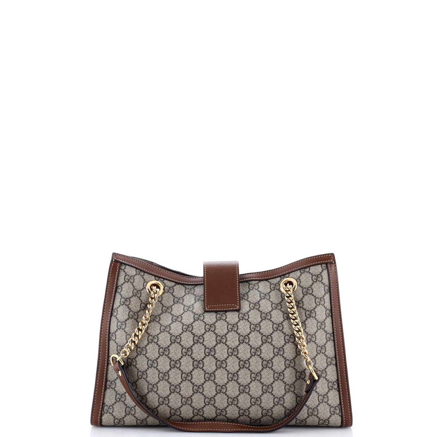 Gucci Padlock Chain Tote Gg Coated Canvas With Leather Medium