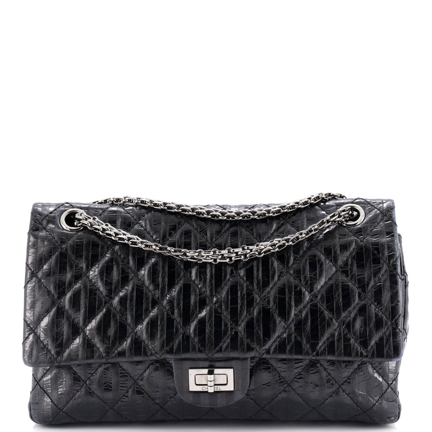 Chanel Rayures Reissue 2.55 Flap Bag Quilted Metallic Aged Calfskin 226