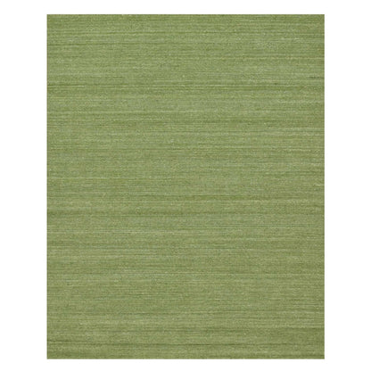 8'X10' Green Tone On Tone Plain Modern Striae Design Wool Hand Loomed Rug