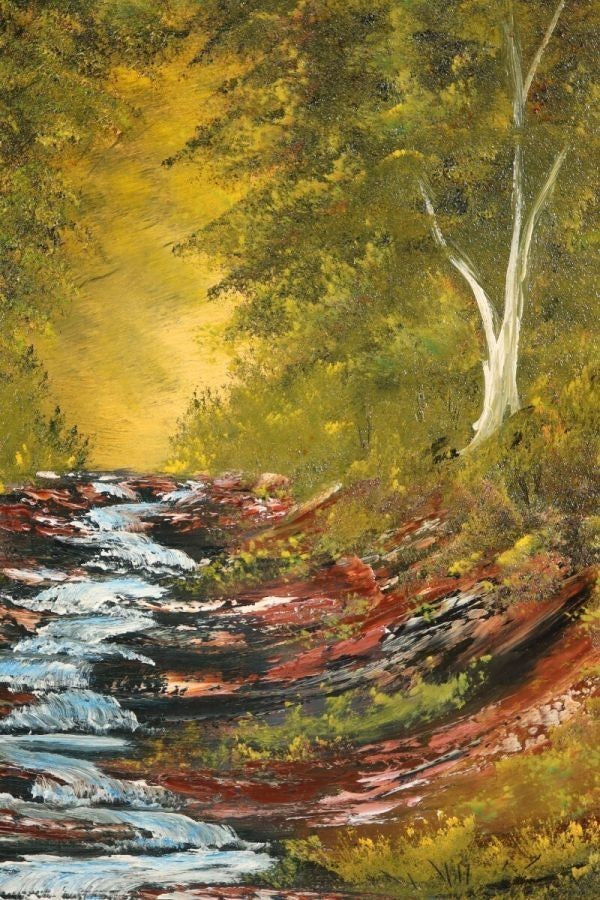 Helen Jo Nichols "Forest Stream" 1994 Original Oil Painting Signed F10 Landscape