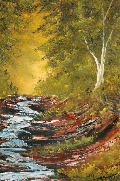 Helen Jo Nichols "Forest Stream" 1994 Original Oil Painting Signed F10 Landscape