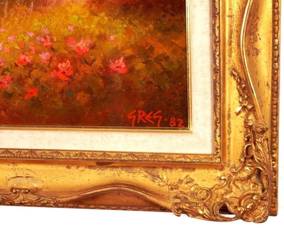 Ronald Greg (Usa) 'Autumn Along The Yonne' Original Oil Painting, Signed, Framed