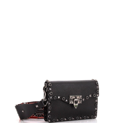 Valentino Garavani Rolling Rockstud Flip Lock Flap Bag Leather With Cabochons