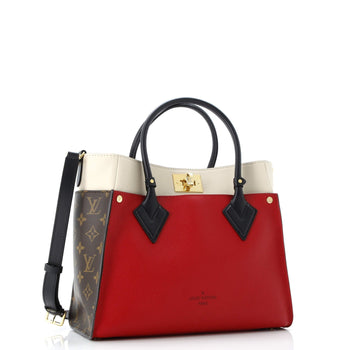 Louis Vuitton On My Side Tote Leather With Monogram Canvas Mm
