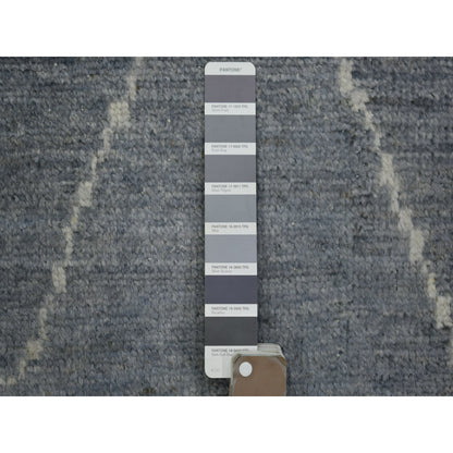 8'6"X11'6" Gray, Hand Knotted, Moroccan Berber, Soft Wool Rug