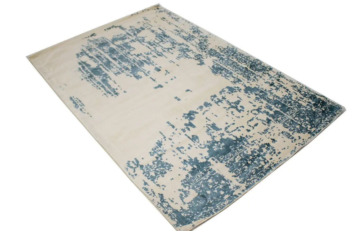 Muted Slate Blue Distressed Floral 4X6