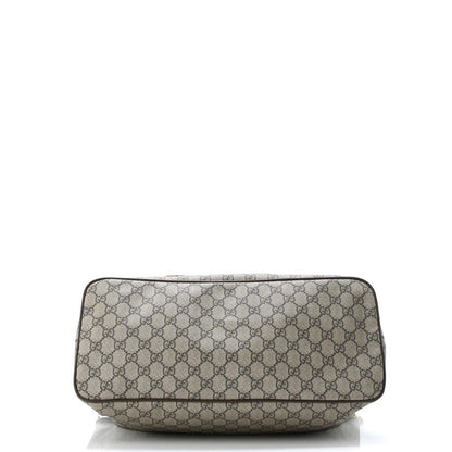 Gucci Courrier Convertible Soft Open Tote Gg Coated Canvas With Applique Large