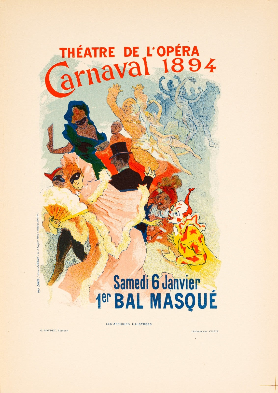 Chret  Carnaval 1894 Opra  Original 1896 Chaix Lithograph  Les Affiches Ill