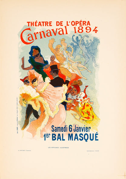 Chret  Carnaval 1894 Opra  Original 1896 Chaix Lithograph  Les Affiches Ill