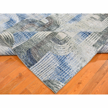 8'X10'2" The Intertwined Passage Silk With Text Wool Hand Knotted Rug