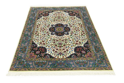 Cream Floral Traditional Style 5X7 Kirman Oriental Rug Home Decor Wool Carpet