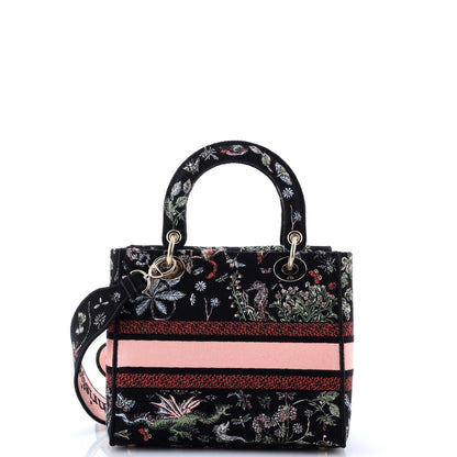 Christian Dior Lady D-Lite Bag Embroidered Canvas Medium