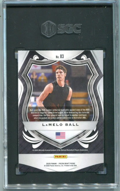 Lamelo Ball 2020-21 Panini Prizm Draft Picks #83 Silver Card (Sgc Mt 9.5)