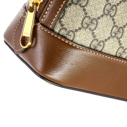 Gucci Horsebit 1955 Top Handle Bag Gg Coated Canvas With Leather Small