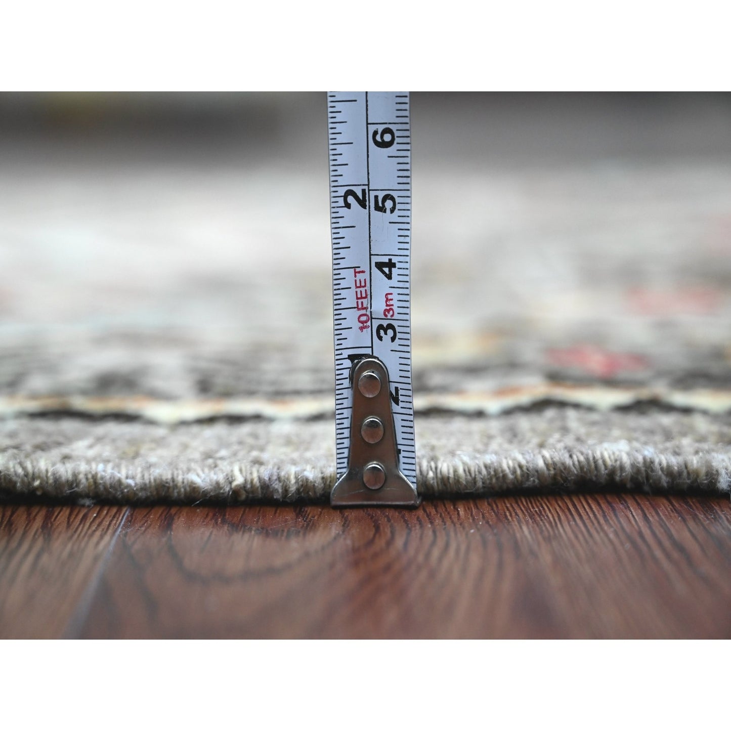 2'6"X5'9" Gray Caucasian Akstafa Design Pure Wool Hand Knotted Runner Rug