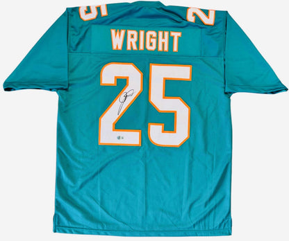 Jaylen Wright Autographed Miami Dolphins Custom Jersey (Beckett)