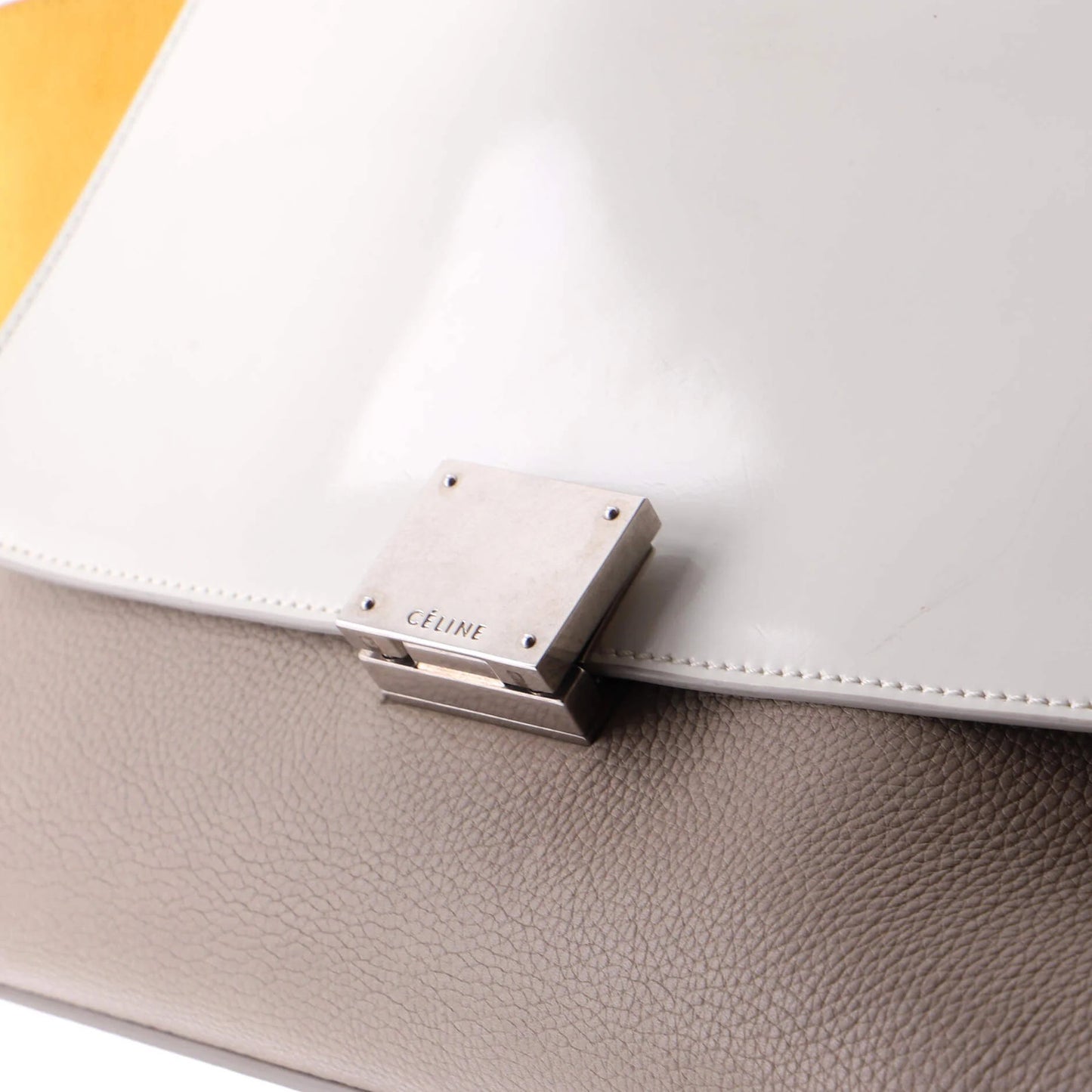 Celine Trapeze Bag Leather With Patent Small