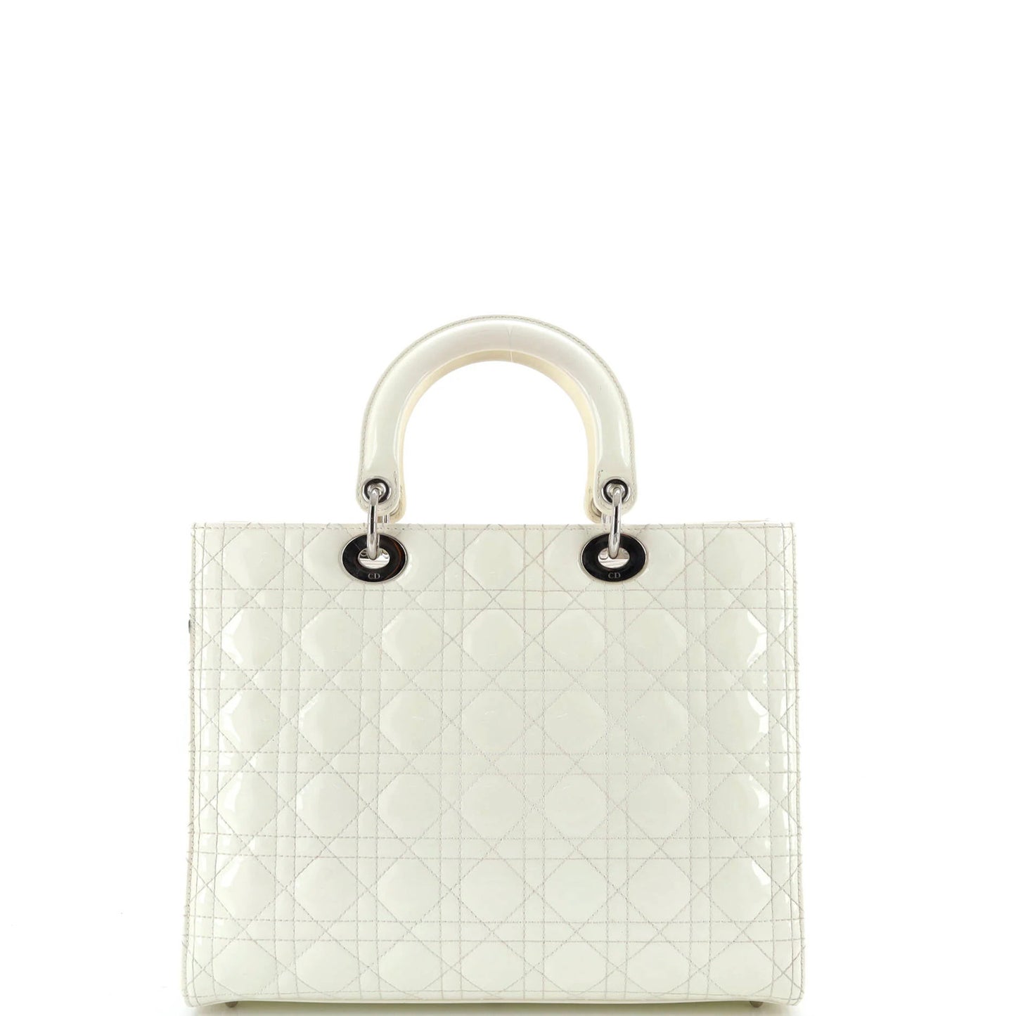 Christian Dior Lady Dior Bag Cannage Quilt Patent Large