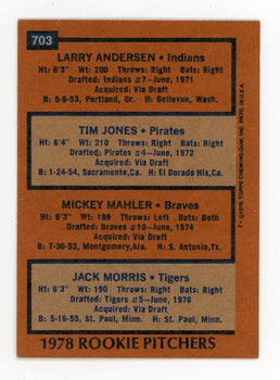 Jack Morris Autographed 1978 Topps Rookie Pitchers Card