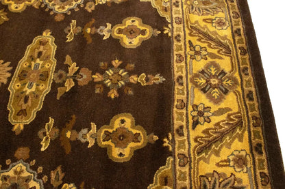 Hand-Tufted Dark Brown Classic Floral Rug