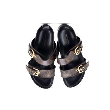 Louis Vuitton Women'S Bom Dia Flat Mules Monogram Canvas