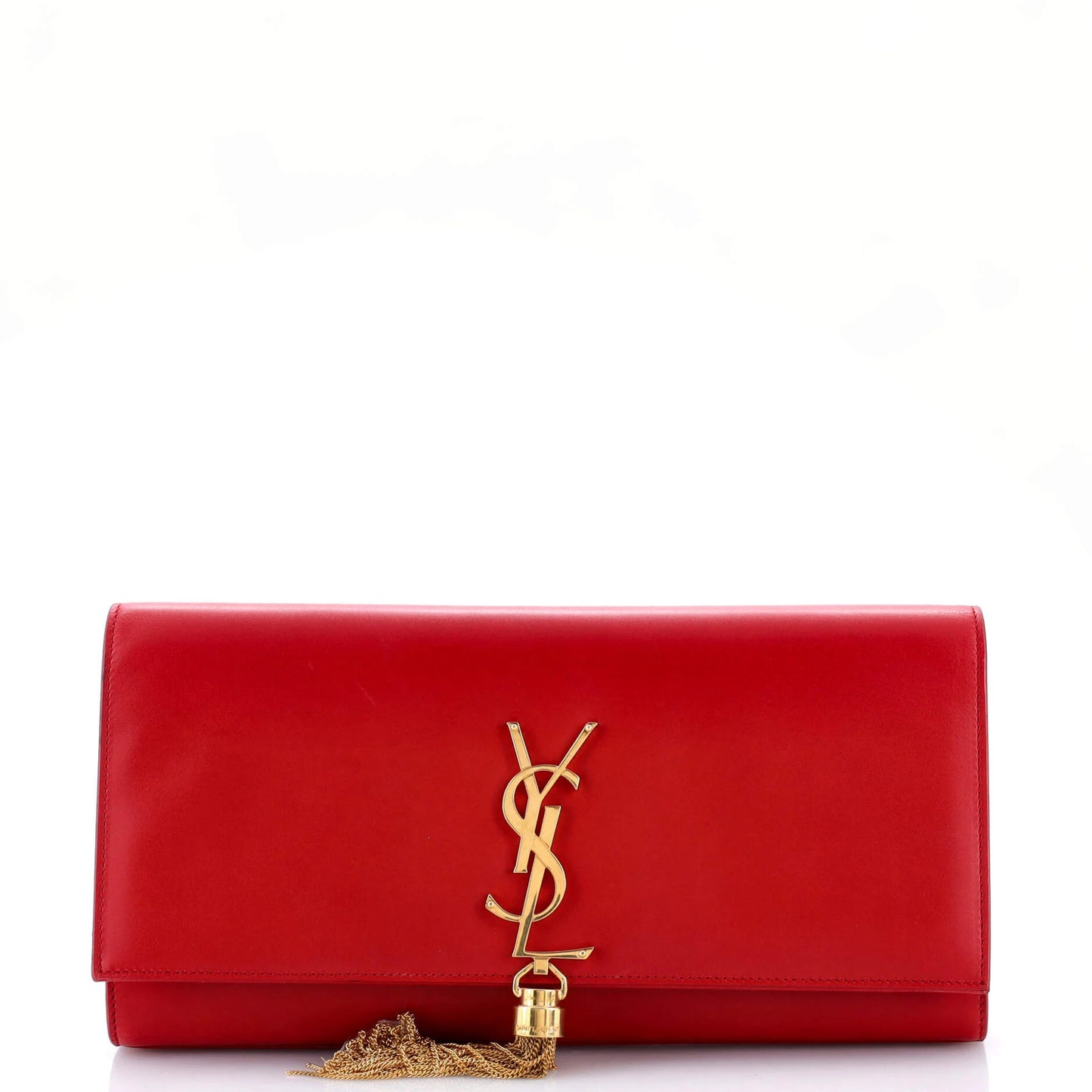 Saint Laurent Classic Monogram Tassel Clutch Leather Long