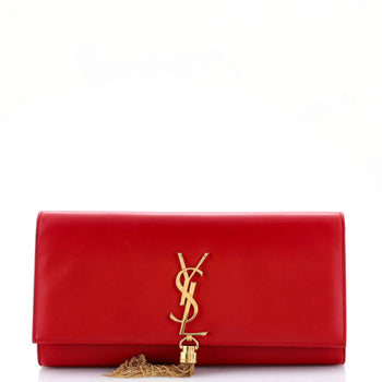 Saint Laurent Classic Monogram Tassel Clutch Leather Long