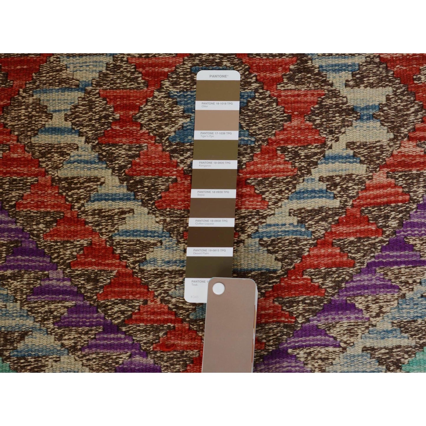 2'7"X4'1" Colorful Flat Weave Afghan Kilim Pure Wool Hand Woven Rug