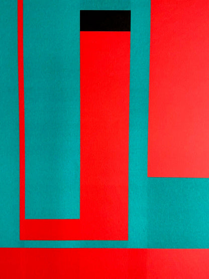 Bruno Munari "Negativo-Positivo" Lithograph 1993 70 X 70 Cm