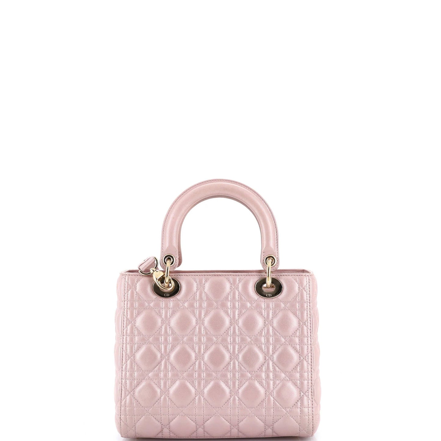 Christian Dior Lady Dior Bag Cannage Quilt Metallic Leather Medium