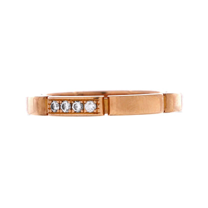 Cartier Maillon Panthere Band Ring 18K Rose Gold With 4 Diamonds