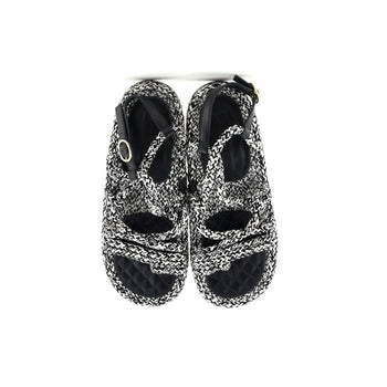 Chanel Women'S Cc Chain Sandals Braided Cord